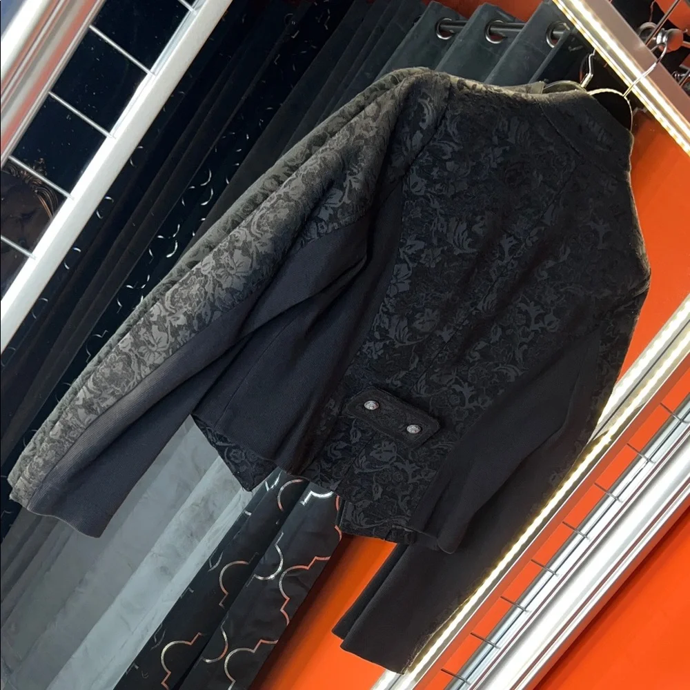 💋Costa Blanca Regal Victorian Brocade Military Moto Jacket 🖤 - Picture 7 of 11